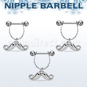 npdl41 barbell pezon acero quirurgico bolas 5mm conectadas traves colgante bigote feliz venta