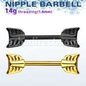 nptsh7 barbell pezon acero quirurgico pvd final flecha acero venta