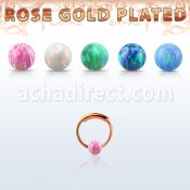 ns01rso aro nariz continuo plata 925 oro rosa 18 kts 0 6mm bola opalo 3mm 8mm distribuidor mayorista