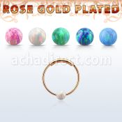 ns03rso aro nariz continuo plata 925 oro rosa 18 kts 0 6mm bola opalo 3mm 12mm distribuidor