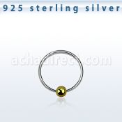 ns05gb aro nariz plata esterlina 0 6mm bola oro 8mm 1 pieza al por mayor