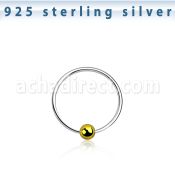 ns06gb aro nariz plata esterlina 0 6mm bola oro 10mm 1 pieza distribuidor