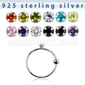 ns06z15m aro nariz plata 925 0 6mm bola cierre zirconia redonda 1 5mm 10mm venta