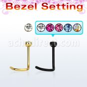 nscbt25 piercing nariz l acero 316l anodizado redonda 2 5mm cristal bisel al por mayor