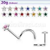 nscstc piercing nariz l acero quirurgico brillo espejo estrella cristal centro distribuidor