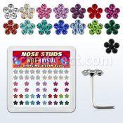 nsflbxs caja display piercing nariz l plata esterlina 925 0 6mm flor cristal al por mayor