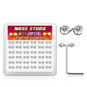 nsmsbxc caja display 36 piercing nariz plata 925 0 6mm nota musical cristal redondo centro distribuidor