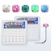 nspo15 caja 36 piercing nariz l plata 925 0 6mm opalos sinteticos redondos 1 5mm mayorista