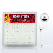 nssv2bx caja display piercing nariz l plata esterlina 925 0 6mm bola plata lisa 2mm distribuidor