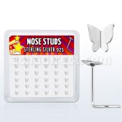 nsvbtf36 caja display 36 piercing nariz l plata esterlina 925 0 6mm mariposa volando lisa 4 2mm venta
