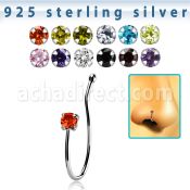 nvcl11 piercing nariz clip plata esterlina 2mm zirconia engastada mayorista