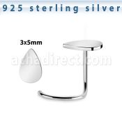 nwvdr 925 sterling silver nose screw teardrop shaped top