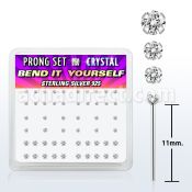 nybxpbc caja display piercing nariz doblar tu mismo plata esterlina 925 0 6mm cristal redondos claros mayorista