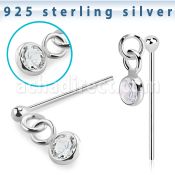 nydvbz1 silver bend it yourself nose stud ball bezel set cz