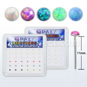 nyo15 caja 36 piercing nariz doblar tu mismo plata 925 0 6mm opalos sinteticos redondos 1 5mm al por mayor