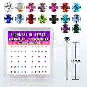 nypbm caja display piercing nariz doblar tu mismo plata esterlina 925 0 6mm cristal redondos 1 5mm distribuidor