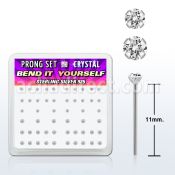 nypbmc display caja unidades piercing nariz doblarlo tu mismo plata esterlina cz color claro