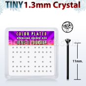nyrb6xc caja display piercing nariz doblar tu mismo plata 925 negro 0 6mm cristal redondo claro 1 25mm mayorista