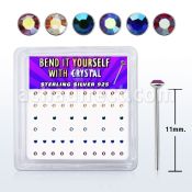 nyrdxabm caja display piercing nariz doblar tu mismo plata esterlina 925 0 6mm cristal redondos recubrimiento ab 1 5mm mayorista