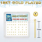 nyx18b caja display piercing nariz doblar tu mismo plata 925 oro 18 kts 0 6mm bola 1 5mm al por mayor