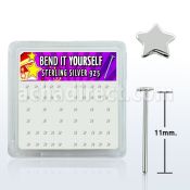 nyxsa caja display piercing nariz doblar tu mismo plata esterlina 925 0 6mm estrella plata lisa distribuidor mayorista