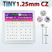 nyzbm12 caja display piercing nariz doblar tu mismo plata esterlina 925 0 6mm zirconia 1 25mm al por mayor