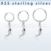 phod37 piercing helix aro liso plata esterlina colgante delfin plata