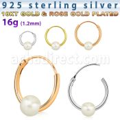 phop par pendientes aro plata esterlina 925 lisa bola pera 4mm distribuidor