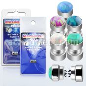 pkmp119 plug falso magnetico acero quirurgico opalo lado disco acero liso pack blister paquete extra delgado ahorrar coste envio venta