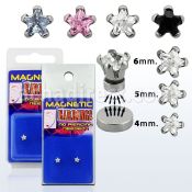 pkmss par piercings oreja magneticos acero 316l zirconia estrella bandeja magnetica al por mayor