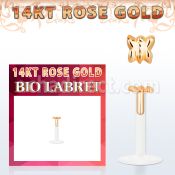 rbibt labret bio flexible transparente oro rosa 14 kts presion mariposa 2 5mm al por mayor