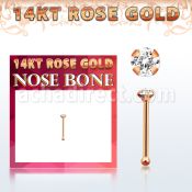 rbzsc1 piercing nariz hueso oro rosa 14 kts 0 6mm zirconia redonda 1 5mm colores claros distribuidor