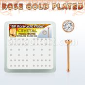 rsb14xc caja display piercing nariz hueso plata 925 0 6mm oro rosa cristal claro 2mm distribuidor
