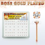 rsbp14xc caja display piercing nariz hueso plata esterlina 0 6mm oro rosa cristal redondo claro 2mm distribuidor