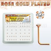 rsnspxc caja display piercing nariz l plata esterlina 0 6mm oro rosa cristal claro redondo 1 5mm al por mayor