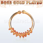 rssep12a anillo septum falso plata 925 oro rosa 1mm cuerda mitad 12mm mayorista