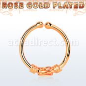 rssep12d anillo septum falso plata 925 oro rosa 1mm alambre balines 12mm al por mayor