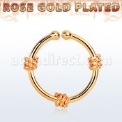 rssep12g anillo septum falso plata 925 oro rosa 1mm tres cuerdas envueltas alrededor anillo 12mm al por mayor
