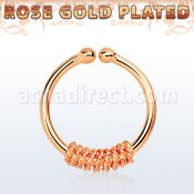 rssep12i anillo septum falso plata 925 oro rosa 1mm cuerda gruesa envuelta alrededor 12mm distribuidor