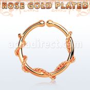 rssep12j anillo septum falso plata 925 oro rosa 1mm cuerda delgada envuelta alrededor anillo 12mm distribuidor mayorista