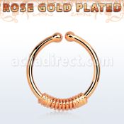 rssep12k anillo septum falso plata 925 oro rosa 1mm alambre envuelto alrededor 12mm venta