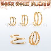 rsspr20 aro nariz espiral plata esterlina chapado oro rosa k