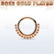 rsspv16 aro continuo piercing septum plata oro rosa con cuentas inferior mayorista