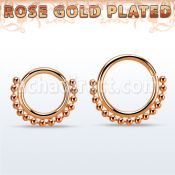 rsspv18 aro continuo piercing septum plata oro rosa con 1mm cuentas inferior mayorista