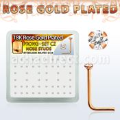 rssz12xc caja display piercing nariz l plata esterlina 0 6mm oro rosa zirconia redonda clara 1 25mm mayorista