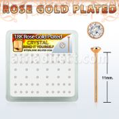 rsy14xc caja display piercing nariz doblar tu mismo plata 925 0 6mm oro rosa cristal claro 2mm mayorista