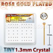 rsy6xc caja display piercing nariz doblar tu mismo plata esterlina 925 0 6mm oro rosa cristal claro 1 25mm mayorista
