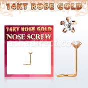 rszsc1 piercing nariz oro rosa 14 kts 0 6mm zirconia estrella 3mm mayorista