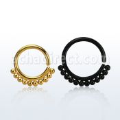 septll septum ring acero quirurgico recocido pvd oro negro al por mayor