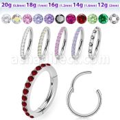 sgsh10 316l steel hinged segment ring cz stones